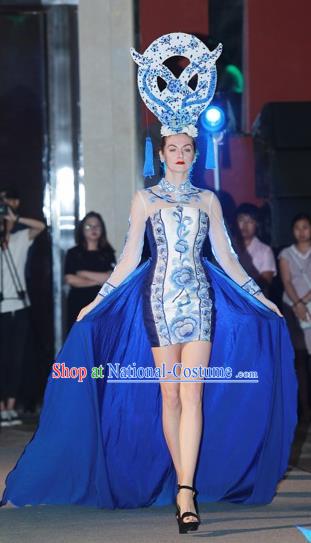 Chinese Style Modern Dance Qipao Dress Stage Performance Costume for Women