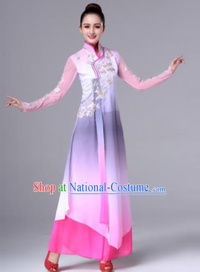 Traditional Chinese Classical Dance Pink Dress Stage Performance Folk Dance Costume for Women