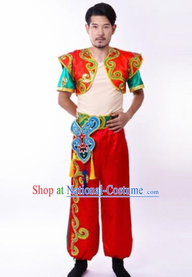 Chinese Traditional Folk Dance Costumes Yangko Dance Drum Dance Clothing for Men