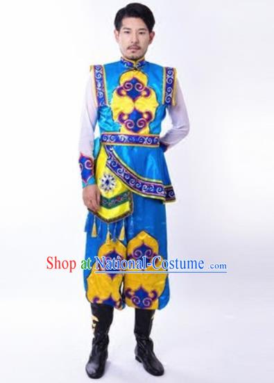 Chinese Traditional Folk Dance Costumes Mongolian Minority Dance Clothing for Men