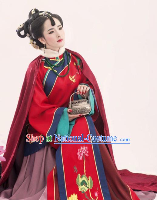 Chinese Ancient Palace Lady Hanfu Han Dynasty Imperial Concubine Queen Embroidered Historical Costumes