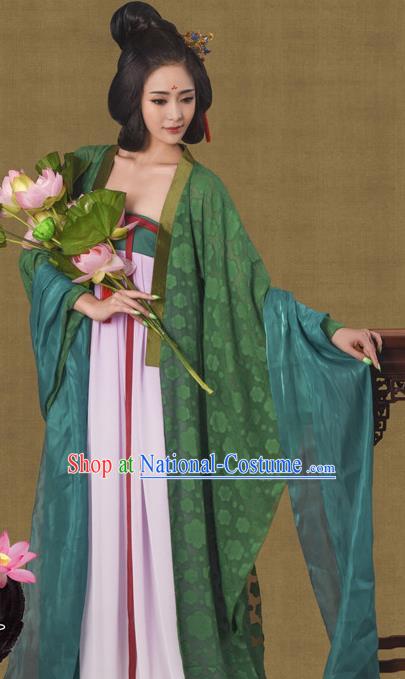 Chinese Traditional Tang Dynasty Hanfu Dress Ancient Imperial Concubine Embroidered Costumes for Women