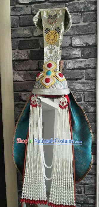 Traditional Chinese Mongol Nationality Wedding Hat Mongolian Ethnic Folk Dance Hair Accessories for Women