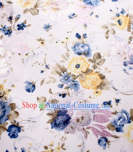 Chinese Traditional Brocade Classical Peony Pattern Design Silk Fabric Material Satin Drapery