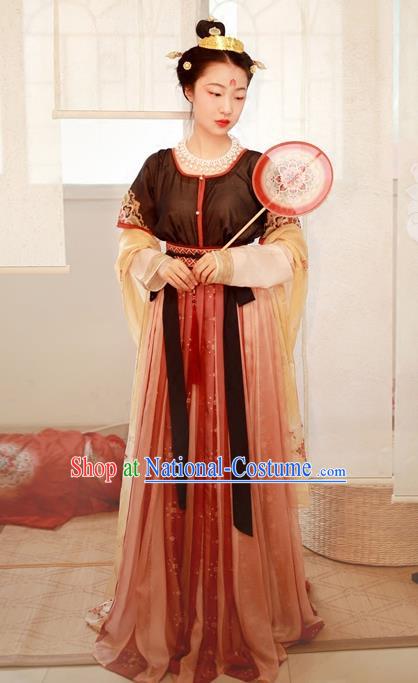 Chinese Tang Dynasty Palace Lady Replica Costumes Traditional Ancient Princess Hanfu Dress for Women