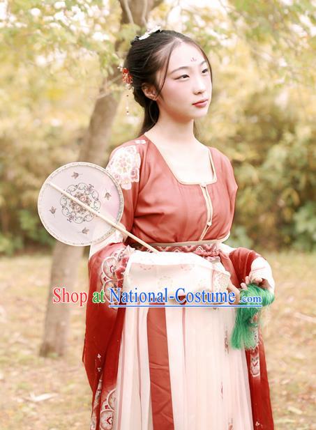 Chinese Ancient Palace Lady Hanfu Han Dynasty Imperial Concubine Queen Embroidered Historical Costumes