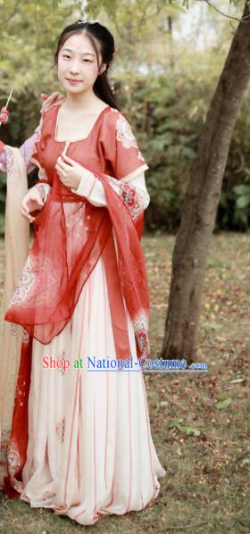 Chinese Ancient Palace Lady Hanfu Han Dynasty Imperial Concubine Queen Embroidered Historical Costumes