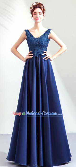 Top Grade Handmade Catwalks Costumes Compere Royalblue Full Dress for Women