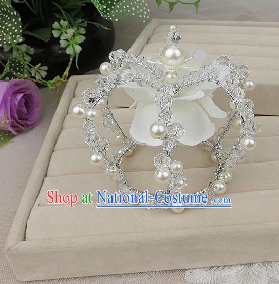 Top Grade Baroque Hair Accessories Wedding White Royal Crown for Women