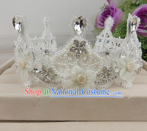 Top Grade Baroque Hair Accessories Wedding Beads Royal Crown for Women