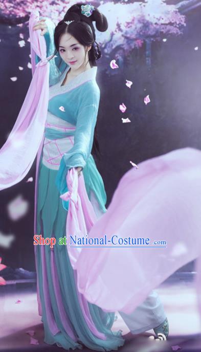 Chinese Ancient Han Dynasty Imperial Consort Zhao Feiyan Hanfu Dress for Women