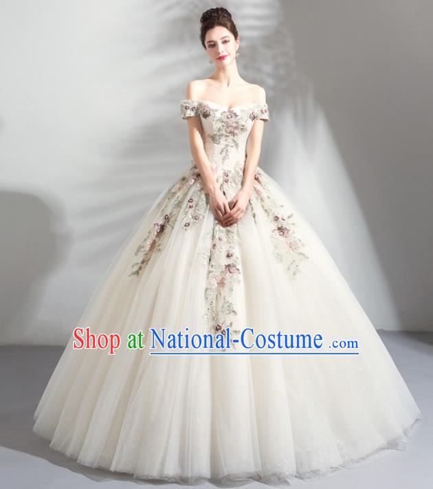 Top Grade Handmade Fancy Wedding Dress Princess Wedding Gown for Women