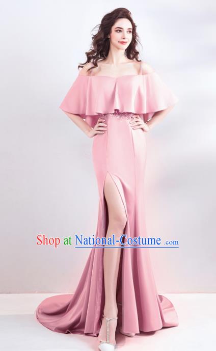 Top Grade Handmade Compere Costume Catwalks Veil Formal Dress for Women