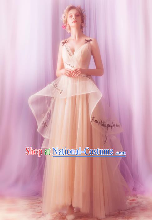 Top Grade Compere Costume Handmade Catwalks Bride Lilac Formal Dress for Women