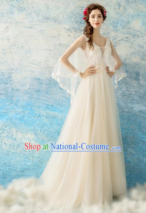 Handmade Bride Costume Princess Wedding Dress Top Grade Fancy Wedding Gown for Women