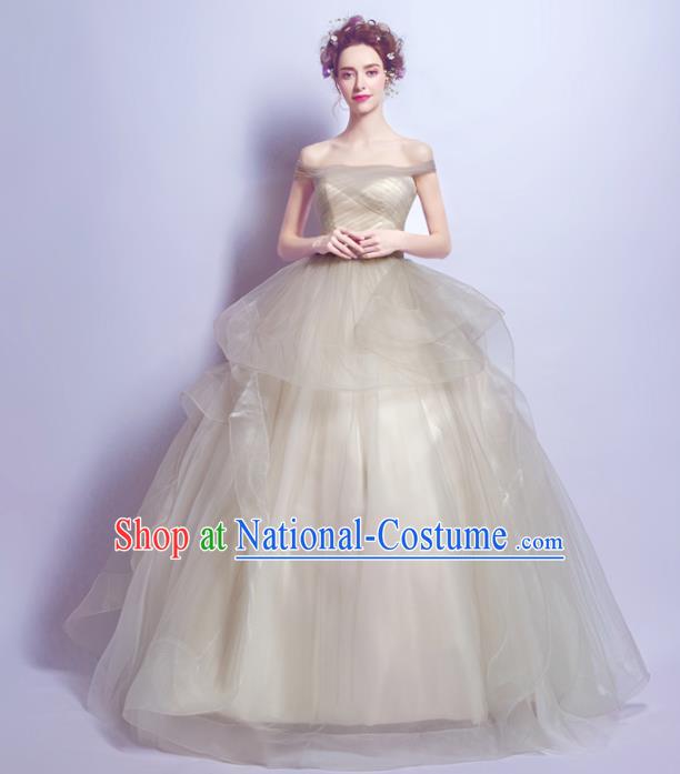 Handmade Bride Noble Wedding Dress Fancy Formal Dress Wedding Gown for Women