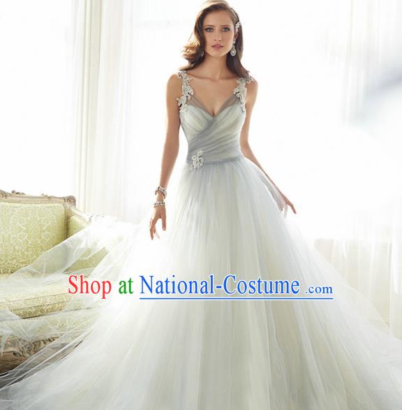 Handmade Bride Wedding Dress Fancy Formal Dress Wedding Gown for Women