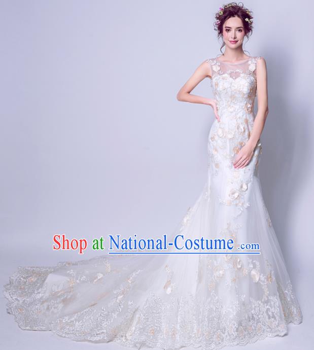 Top Grade Purple Veil Evening Dress Compere Costume Handmade Catwalks Angel Full Dress for Women