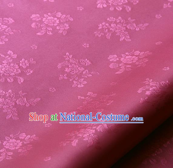 Asian Traditional Palace Drapery Korean Hanbok Royal Peony Pattern Rosy Brocade Satin Fabric