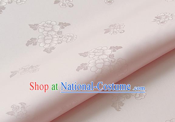 Asian Traditional Palace Drapery Korean Hanbok Royal Pattern Pink Brocade Satin Fabric