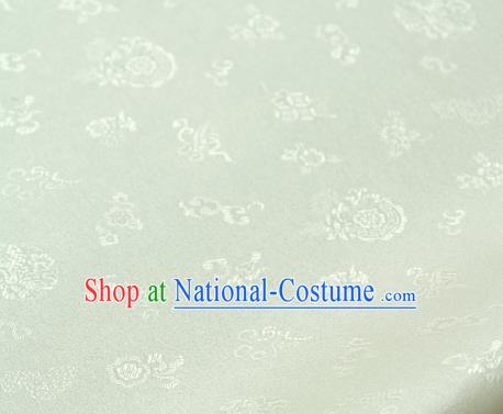 Asian Traditional Classical Pattern Palace Drapery Korean Hanbok White Brocade Satin Fabric