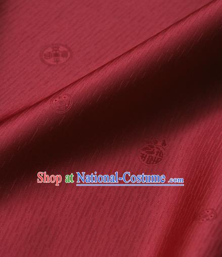 Asian Traditional Classical Pattern Red Silk Drapery Korean Hanbok Palace Brocade Fabric