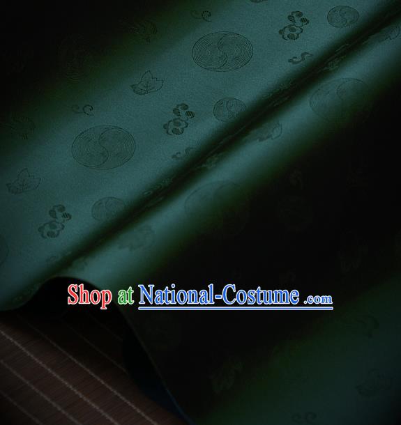 Asian Traditional Classical Pattern Green Satin Drapery Korean Hanbok Palace Brocade Silk Fabric