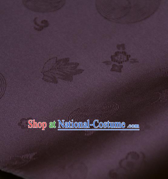 Asian Traditional Classical Pattern Purple Satin Drapery Korean Hanbok Palace Brocade Silk Fabric