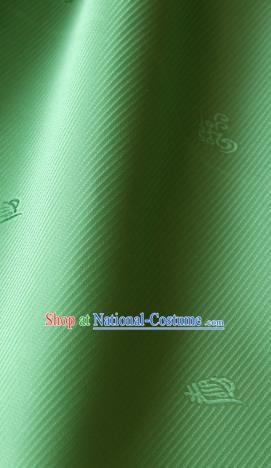 Asian Korean Traditional Palace Drapery Royal Pattern Green Brocade Satin Fabric Silk Fabric Material