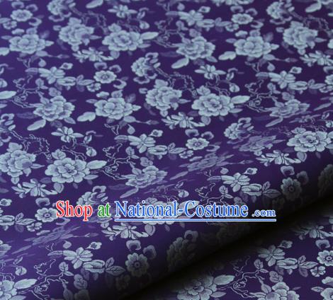 Asian Korean Ancient Costume Purple Brocade Traditional Palace Pattern Satin Fabric Silk Fabric Material