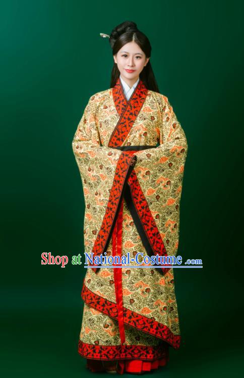 Ancient Chinese Embroidered Historical Costumes Traditional Han Dynasty Palace Princess Hanfu Dress for Women