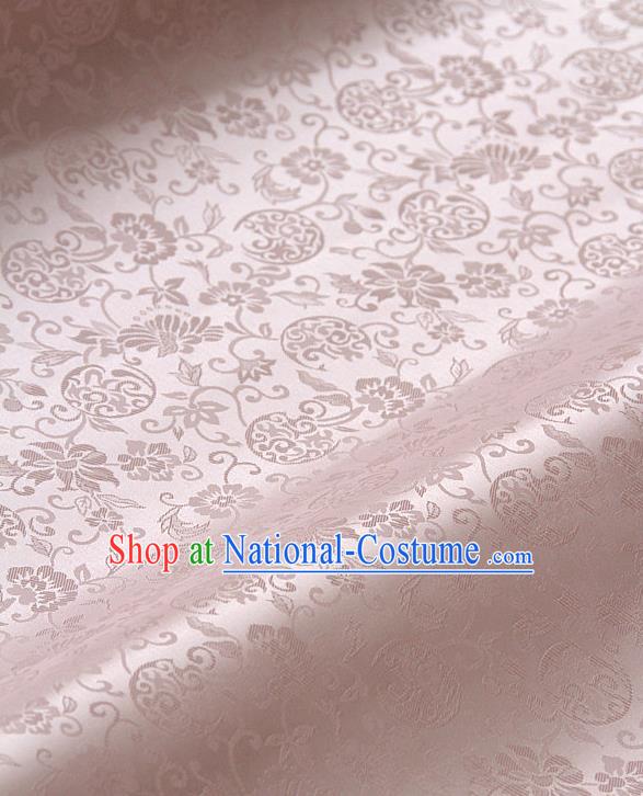 Traditional Asian Pink Satin Classical Pattern Drapery Korean Hanbok Palace Brocade Silk Fabric