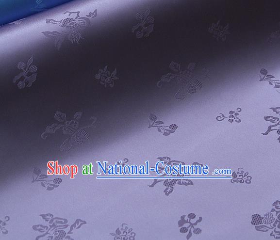 Traditional Asian Lilac Satin Classical Pattern Drapery Korean Hanbok Palace Brocade Silk Fabric