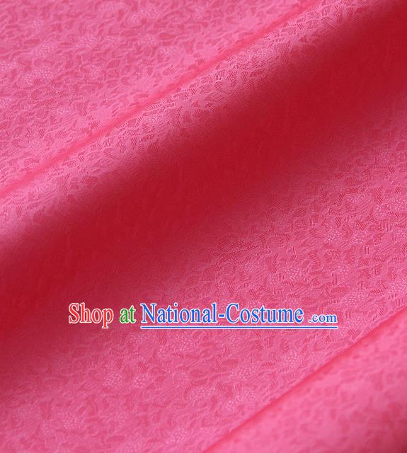 Traditional Asian Rosy Brocade Classical Pattern Drapery Korean Hanbok Palace Satin Silk Fabric