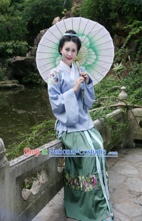 Traditional Chinese Ming Dynasty Nobility Lady Historical Costumes Ancient Countess Embroidered Hanfu Dress for Women