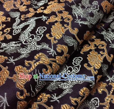 Chinese Traditional Deep Brown Brocade Fabric Tang Suit Classical Pattern Design Silk Material Satin Drapery