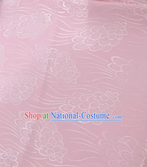 Chinese Traditional Apparel Fabric Pink Brocade Classical Pattern Design Silk Material Satin Drapery