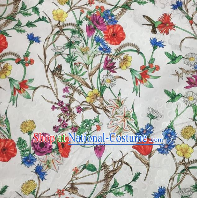 Chinese Traditional Apparel Fabric Printing Brocade Classical Pattern Design Silk Material Satin Drapery