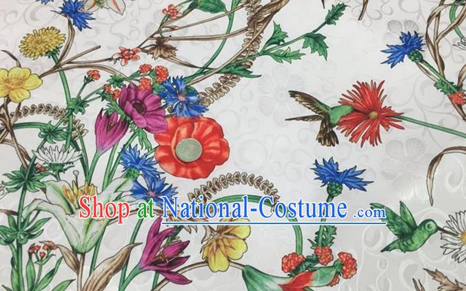 Chinese Traditional Flower Silk Fabric Brocade Embroidered Fabric Dress Material