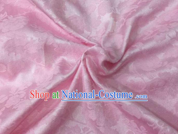 Chinese Traditional Apparel Fabric Pink Brocade Classical Pattern Design Silk Material Satin Drapery