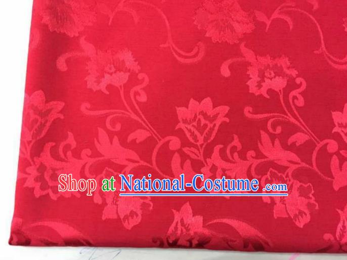 Chinese Traditional Apparel Fabric Red Brocade Classical Pattern Design Silk Material Satin Drapery