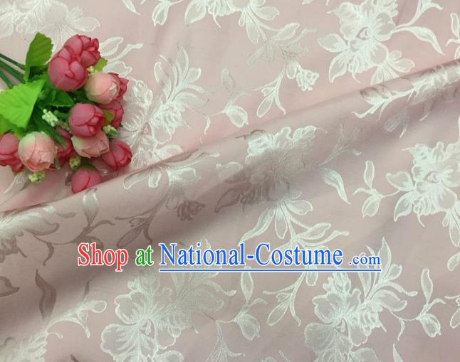 Chinese Traditional Apparel Fabric Pink Qipao Brocade Classical Pattern Design Silk Material Satin Drapery