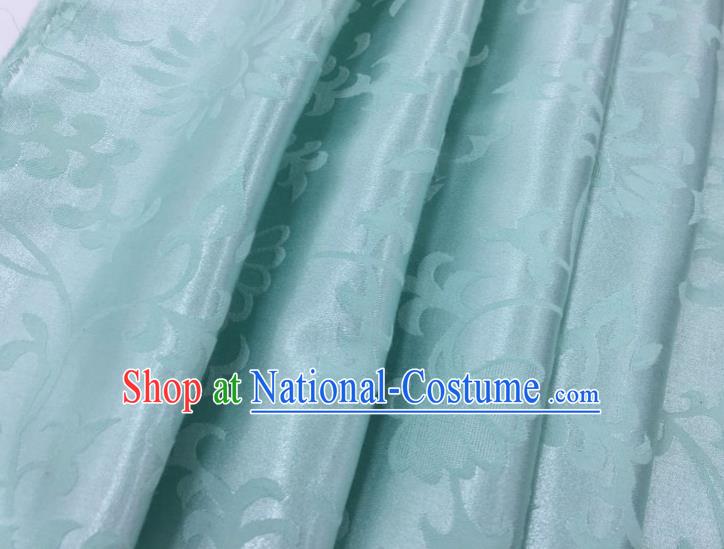 Chinese Traditional Apparel Fabric Qipao Light Blue Brocade Classical Pattern Design Silk Material Satin Drapery