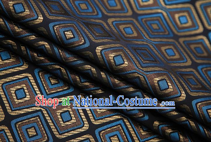 Chinese Traditional Apparel Qipao Fabric Black Brocade Classical Pattern Design Material Satin Drapery