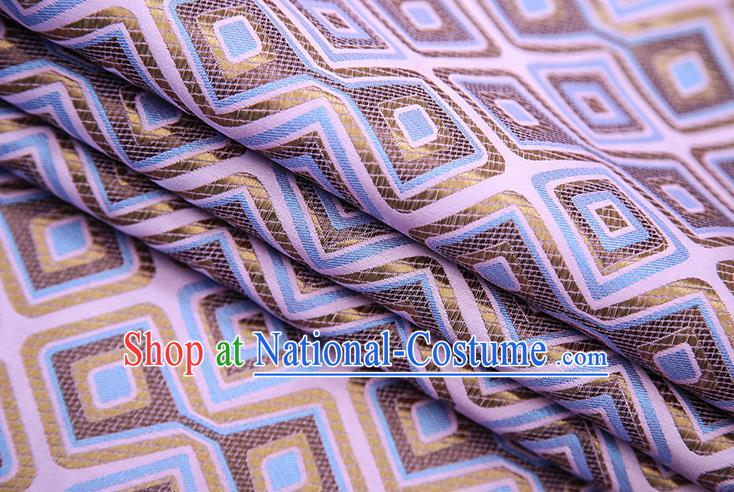 Chinese Traditional Apparel Qipao Fabric Lilac Brocade Classical Pattern Design Material Satin Drapery