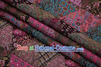 Chinese Traditional Apparel Fabric Tibetan Robe Brocade Classical Pattern Design Material Satin Drapery