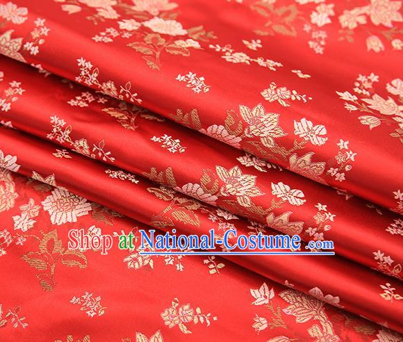 Traditional Chinese Red Brocade Fabric Tang Suit Classical Pattern Design Satin Material Drapery