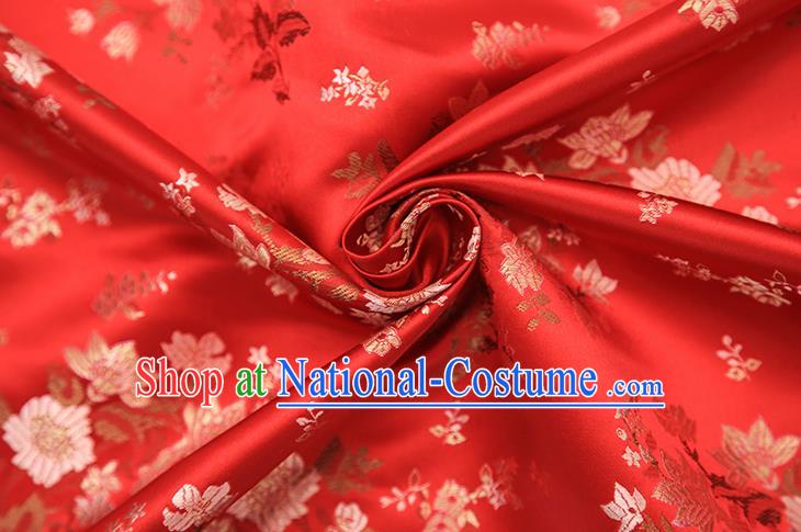 Chinese Traditional Flower Silk Fabric Brocade Embroidered Fabric Dress Material