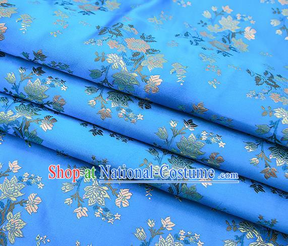 Traditional Chinese Light Blue Brocade Fabric Tang Suit Classical Pattern Design Satin Material Drapery