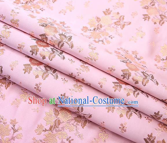 Traditional Chinese Pink Brocade Fabric Tang Suit Classical Pattern Design Satin Material Drapery